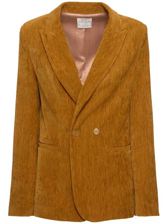 Double Velvet Double Breasted Jacket
