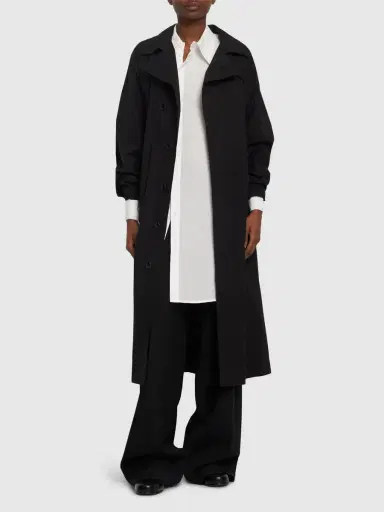YOHJI YAMAMOTO Cotton Midi Trench Coat | Thumbnail 2