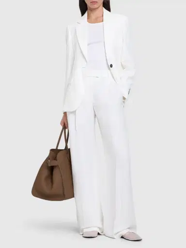 BRUNELLO CUCINELLI Fluid Linen Blend Twill Wide Pants | Thumbnail 2