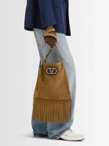 VALENTINO GARAVANI Vlogo Suede Crossbody Bag | Thumbnail 3
