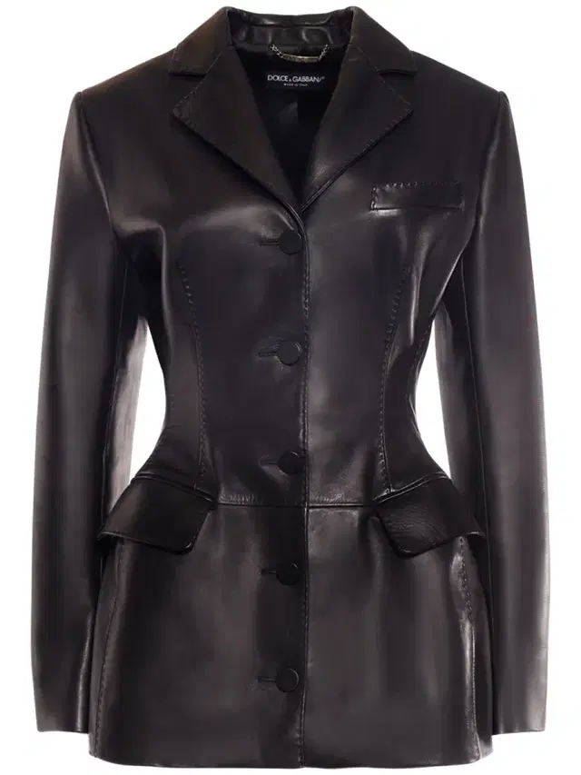 Leather Single Breasted Jacket