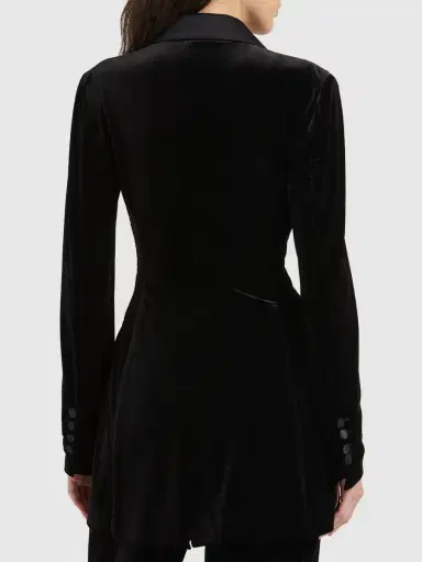 DOLCE & GABBANA Stretch Velvet Double Breasted Jacket | Thumbnail 3