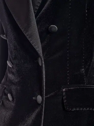 DOLCE & GABBANA Stretch Velvet Double Breasted Jacket | Thumbnail 4