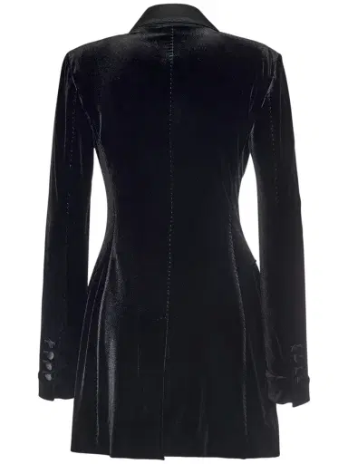 DOLCE & GABBANA Stretch Velvet Double Breasted Jacket | Thumbnail 5