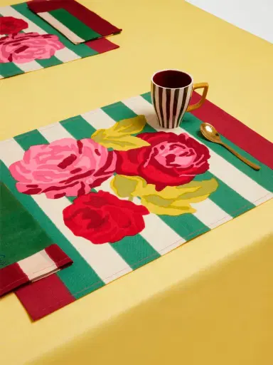 LISA CORTI Set Of 2 Nizam Stripes Green Placemats | Thumbnail 2