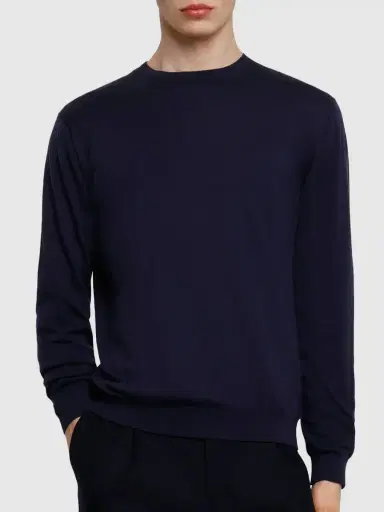 LARDINI Knit Cotton Crewneck Sweater | Thumbnail 3