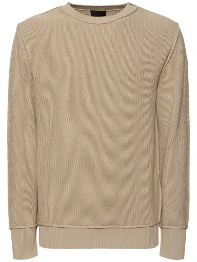 MONCLER Textured Cotton Crewneck Sweater | Thumbnail 1