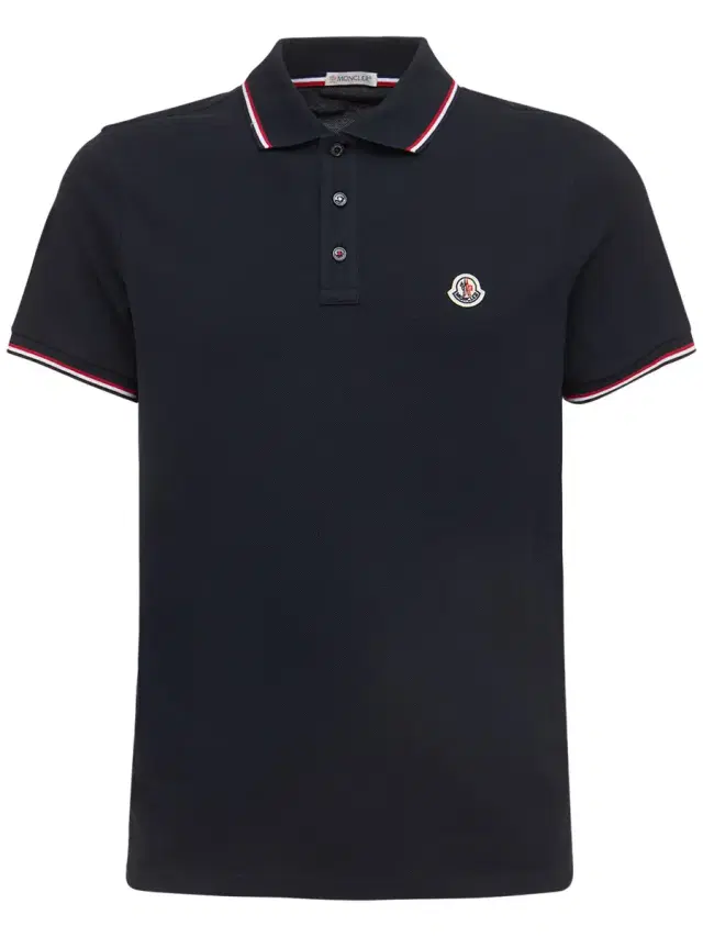 Tricolour-trimmed Cotton Piquet Polo