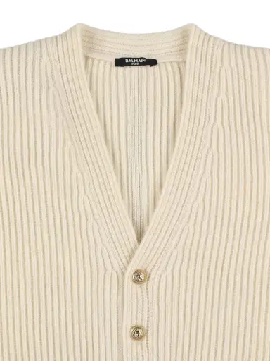 BALMAIN Wool & Cashmere Knit Cardigan | Thumbnail 2