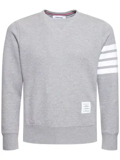 THOM BROWNE Cotton Jersey Logo Sweatshirt | Thumbnail 1 THOM BROWNE Cotton Jersey Logo Sweatshirt | Thumbnail 1