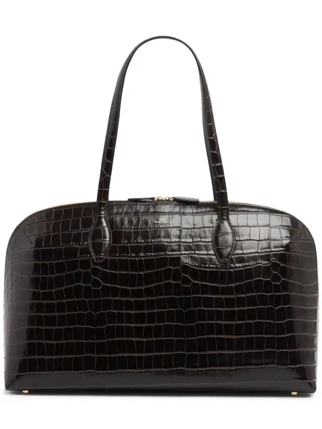 Day Croc Embossed Leather Tote Bag Day Croc Embossed Leather Tote Bag