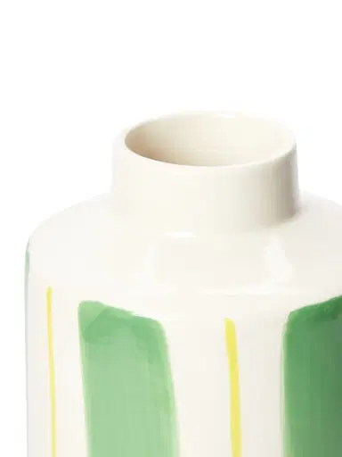 THE CONRAN SHOP Small Green Stripes Vase | Thumbnail 2