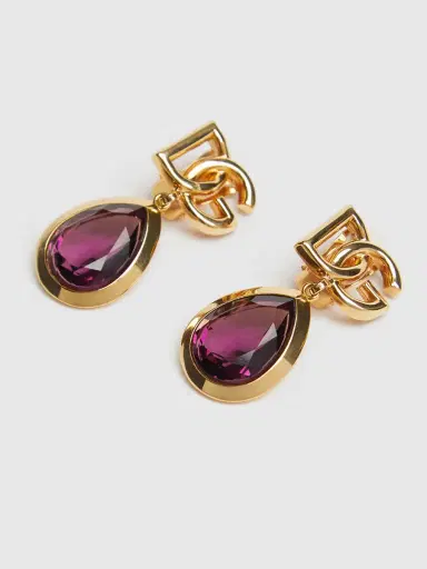 DOLCE & GABBANA Logo Stone Clip-on Earrings | Thumbnail 4