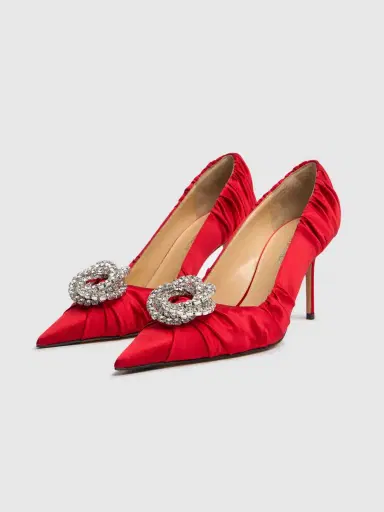 MACH & MACH 85mm Galaxy Satin Pumps | Thumbnail 3