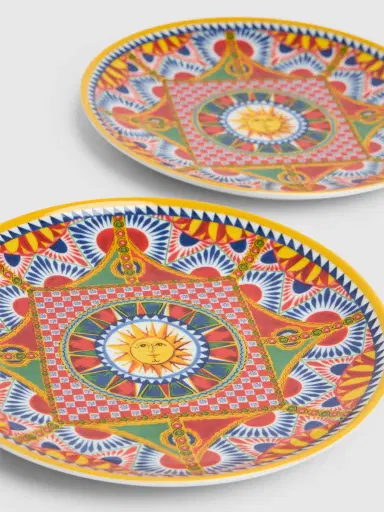 DOLCE & GABBANA Set Of 2 Sole Carretto Dinner Plates | Thumbnail 2