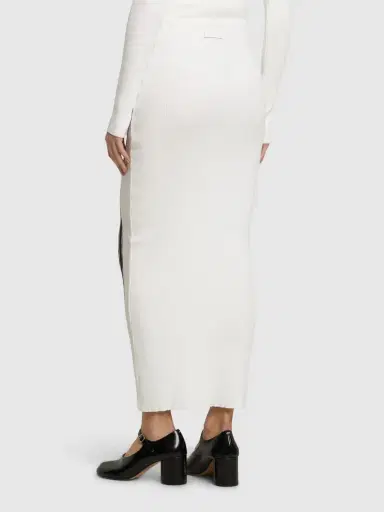 JEAN PAUL GAULTIER Flowers Cadres Printed Mesh Long Skirt | Thumbnail 3