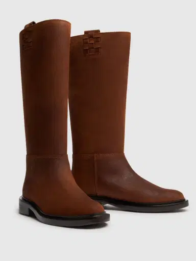 HEREU 20mm Anella Waxed Leather Tall Boots | Thumbnail 3