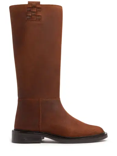 HEREU 20mm Anella Waxed Leather Tall Boots | Thumbnail 1