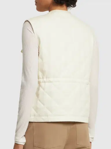 MONCLER Vigny Diamond Quilted Linen Vest | Thumbnail 3 MONCLER Vigny Diamond Quilted Linen Vest | Thumbnail 3