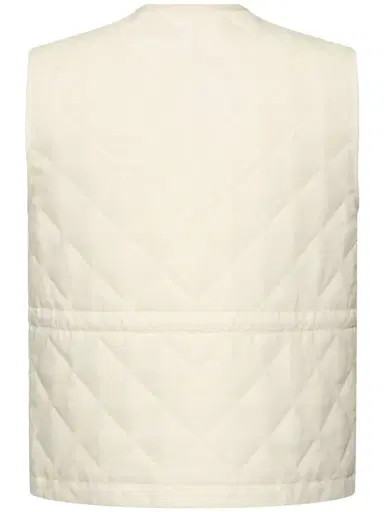 MONCLER Vigny Diamond Quilted Linen Vest | Thumbnail 4 MONCLER Vigny Diamond Quilted Linen Vest | Thumbnail 4