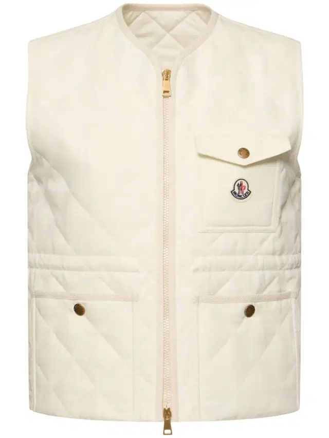 Vigny Diamond Quilted Linen Vest Vigny Diamond Quilted Linen Vest