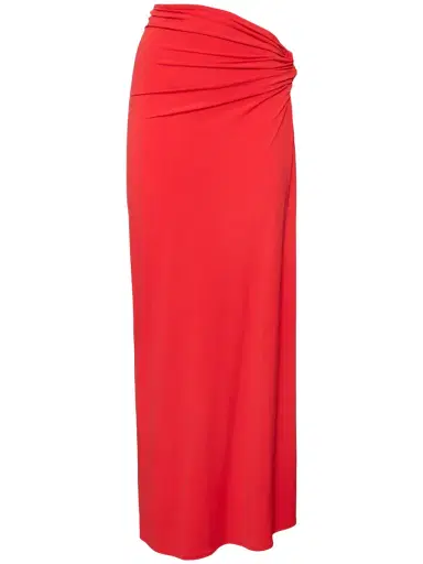 SARA CRISTINA Orchid Jersey Knot Long Skirt W/ Pearl | Thumbnail 1