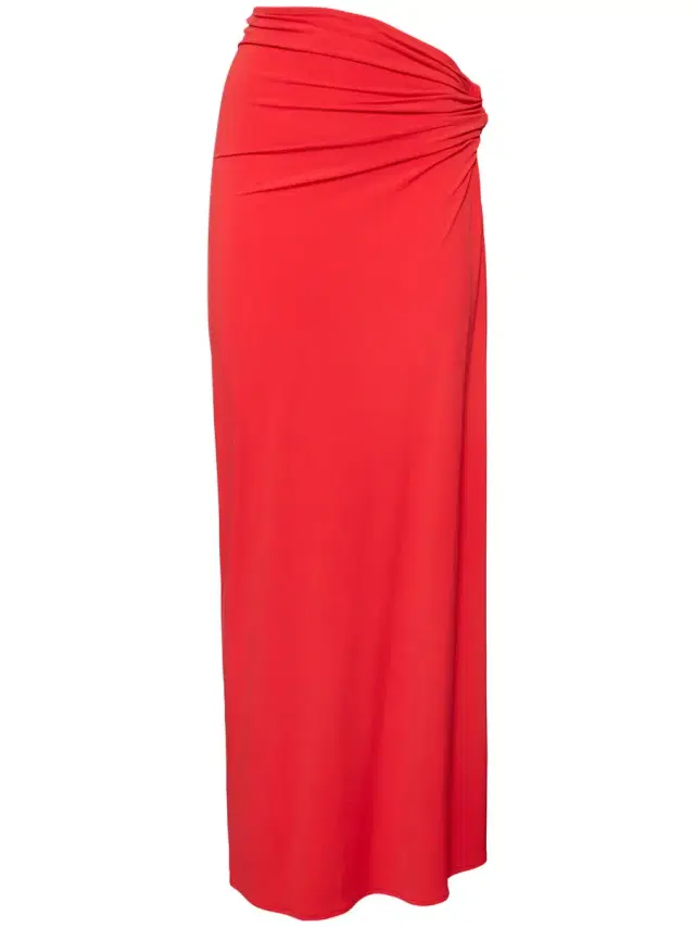 Orchid Jersey Knot Long Skirt W/ Pearl