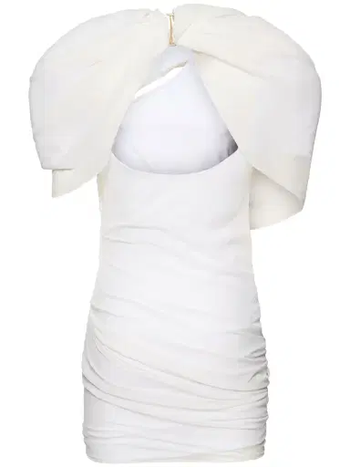 JACQUEMUS La Robe Castagna Draped Satin Dress | Thumbnail 4