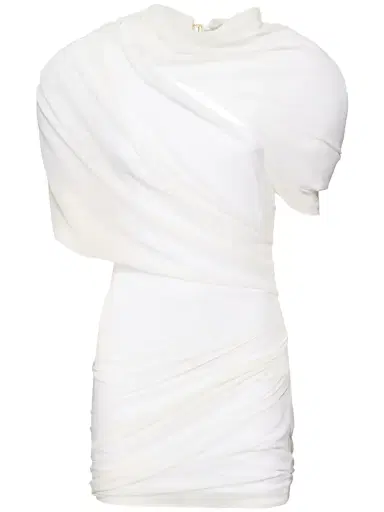 JACQUEMUS La Robe Castagna Draped Satin Dress | Thumbnail 1