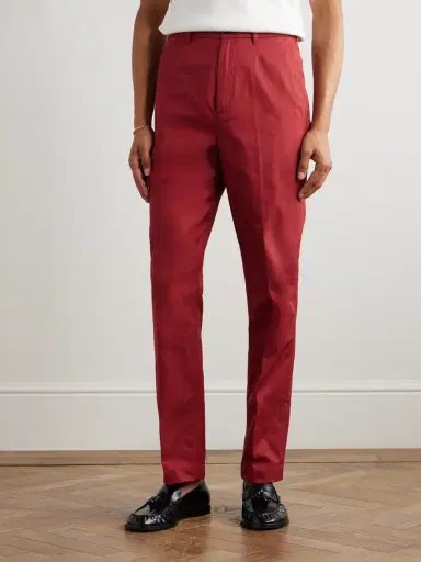 dunhill Slim-Fit Straight-Leg Pleated Cotton-Gabardine Chinos - Men | Thumbnail 3