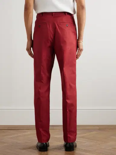 dunhill Slim-Fit Straight-Leg Pleated Cotton-Gabardine Chinos - Men | Thumbnail 4