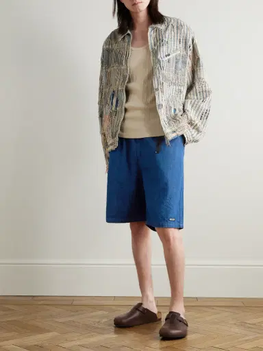 KAPITAL Easy Wide-Leg Belted Denim Shorts - Men | Thumbnail 2