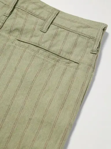 KAPITAL Gibson Straight-Leg Striped Linen and Cotton-Blend Twill Trousers - Men | Thumbnail 5