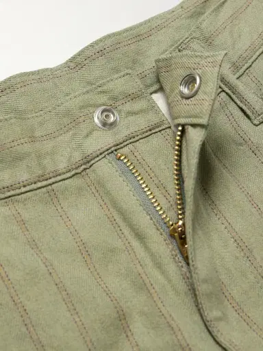 KAPITAL Gibson Straight-Leg Striped Linen and Cotton-Blend Twill Trousers - Men | Thumbnail 6