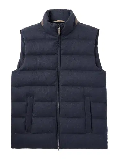 HERNO Suede-Trimmed Quilted Silk and Cashmere-Blend Twill Down Gilet - Men | Thumbnail 1