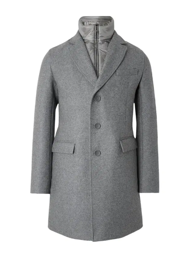 Convertible Padded Wool-Blend and Quilted Shell Coat - Men
