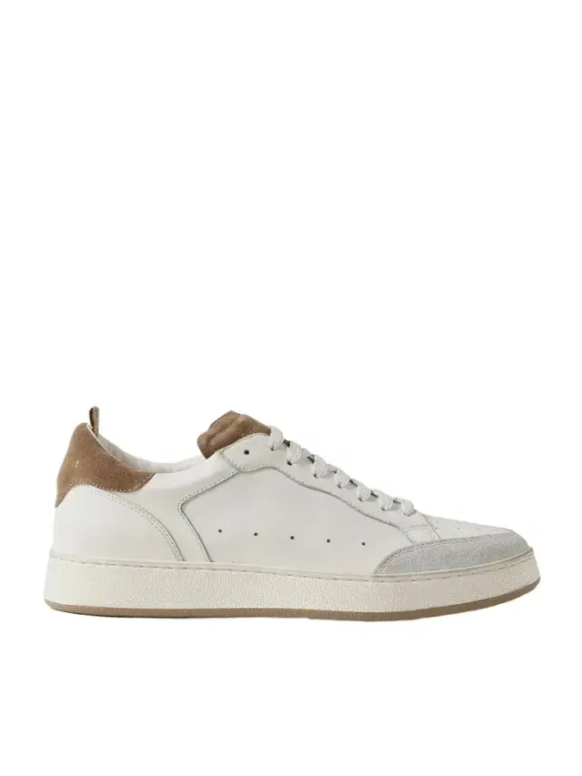 The Answer 001 Distressed Suede-Trimmed Leather Sneakers - Men