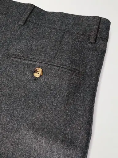 Brunello Cucinelli Straight-Leg Pleated Virgin Wool-Flannel Trousers - Men | Thumbnail 5