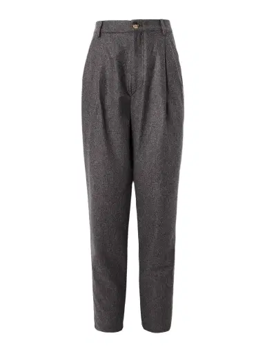 Brunello Cucinelli Straight-Leg Pleated Virgin Wool-Flannel Trousers - Men | Thumbnail 1