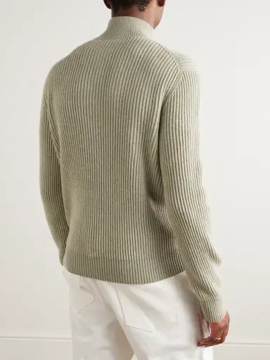 Loro Piana Plane Tree Ribbed Cashmere Half-Zip Sweater - Men | Thumbnail 4 Loro Piana Plane Tree Ribbed Cashmere Half-Zip Sweater - Men | Thumbnail 4