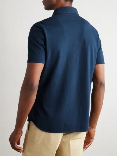 Loro Piana Garment-Dyed Cotton-Piqué Polo Shirt - Men | Thumbnail 3
