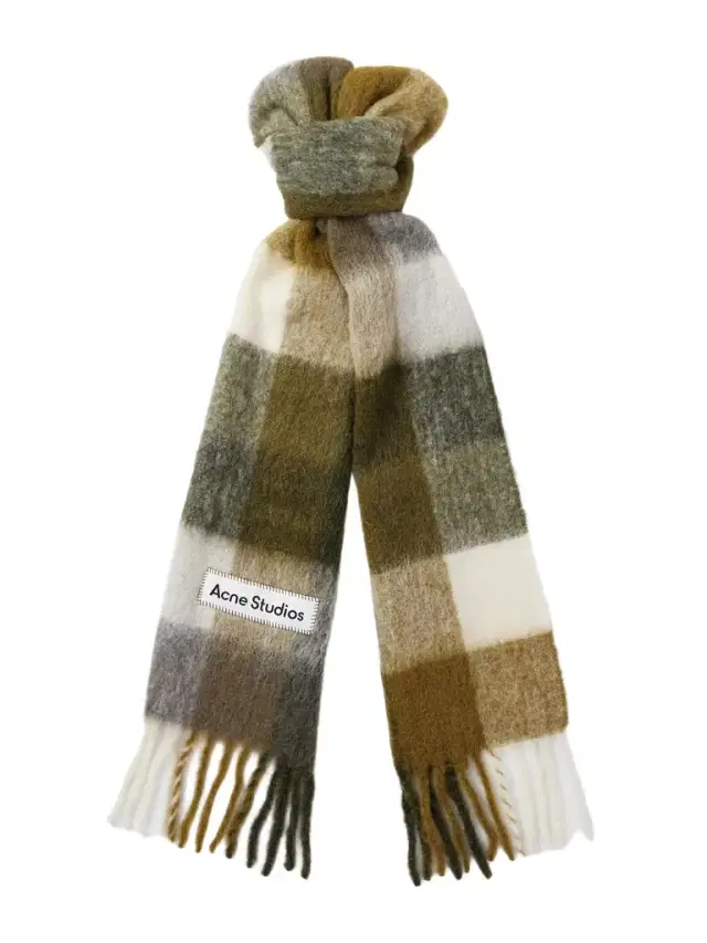 Vally Fringed Checked Knitted Scarf - Men