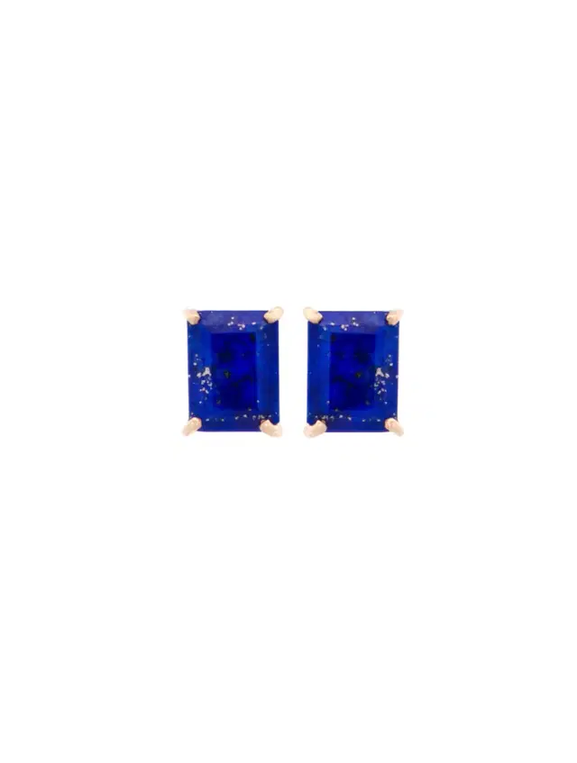 Wish Fine Jewelry Lapis Lazuli 18K Gold Stud Earring
