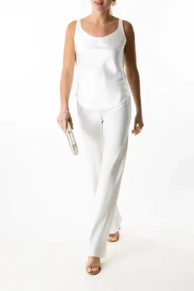 PETER COHEN Bias Wide Leg Pant - White | Thumbnail 2 PETER COHEN Bias Wide Leg Pant - White | Thumbnail 2