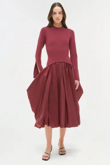 Simkhai Kenlie Taffeta Knit Midi Dress | Thumbnail 2