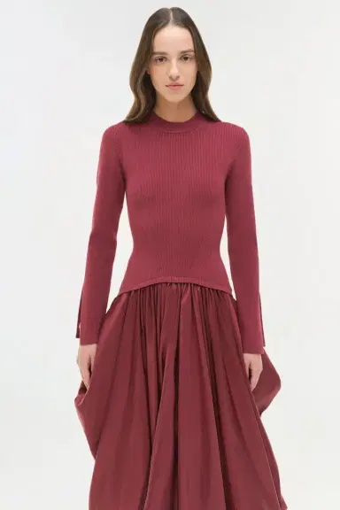 Simkhai Kenlie Taffeta Knit Midi Dress | Thumbnail 3