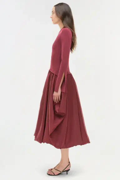 Simkhai Kenlie Taffeta Knit Midi Dress | Thumbnail 4