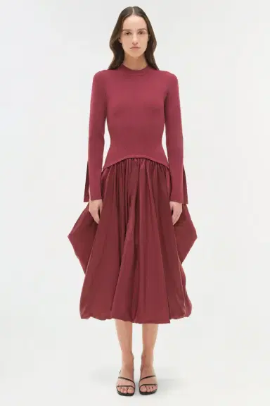 Simkhai Kenlie Taffeta Knit Midi Dress | Thumbnail 6