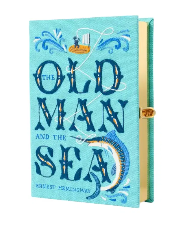 The Old Man And The Sea Embroidered Appliquéd Canvas Clutch