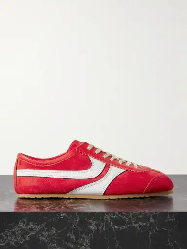 Dries Van Noten Leather-trimmed Suede Sneakers | Thumbnail 1 Dries Van Noten Leather-trimmed Suede Sneakers | Thumbnail 1